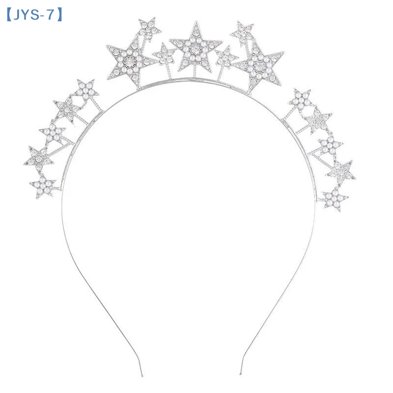 【JYS-7】 عصابة رأس على شكل نجمة خماسية من حجر الراين واللؤلؤ للحفلات مبالغ فيها وفريدة من نوعها للاحتفال بالمهرجان #5