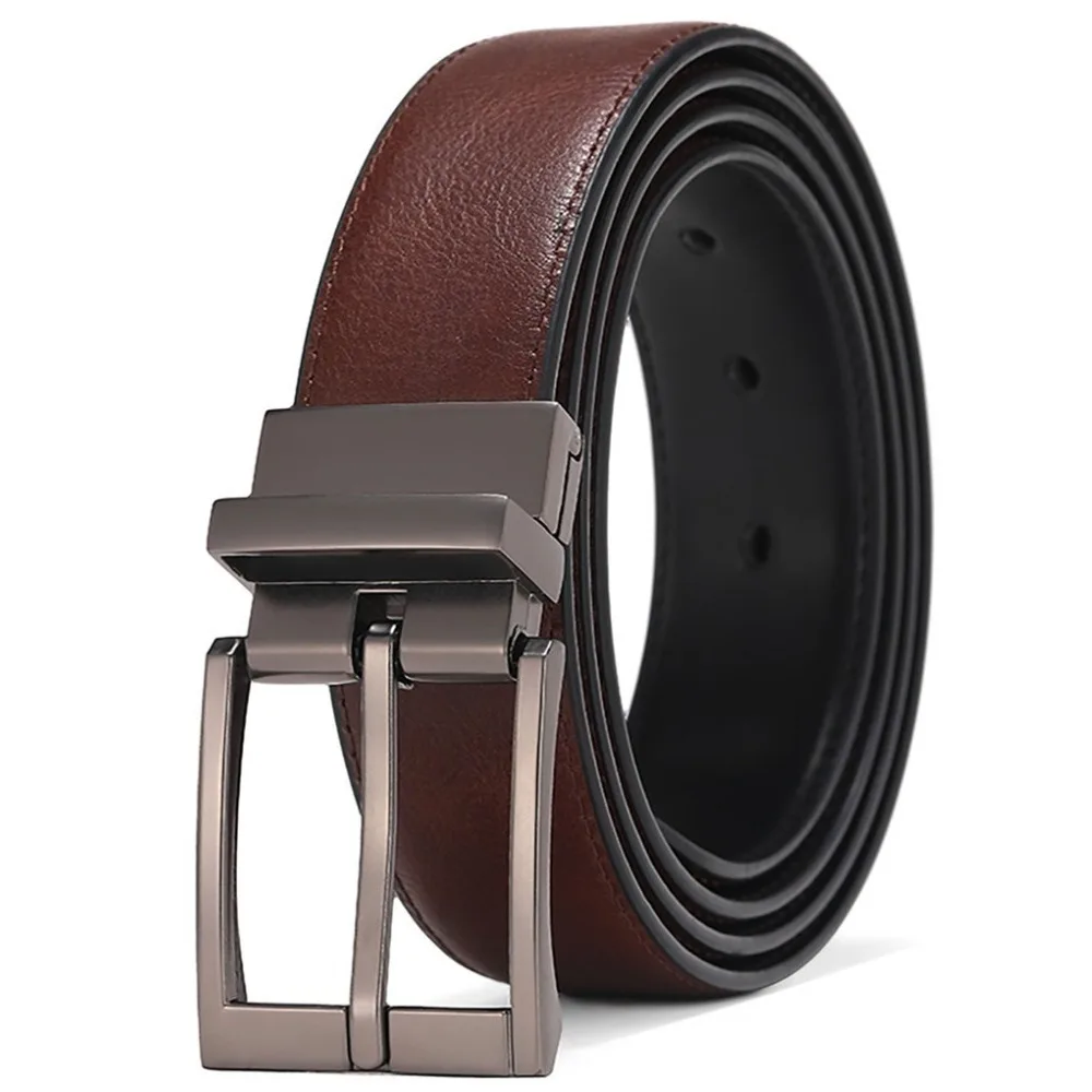 

3.5cm Width Rotatable Buckle Belt Cowskin Waistband Leather Waist Belt Adjustable Jeans Accessories Men's Business Belt Male