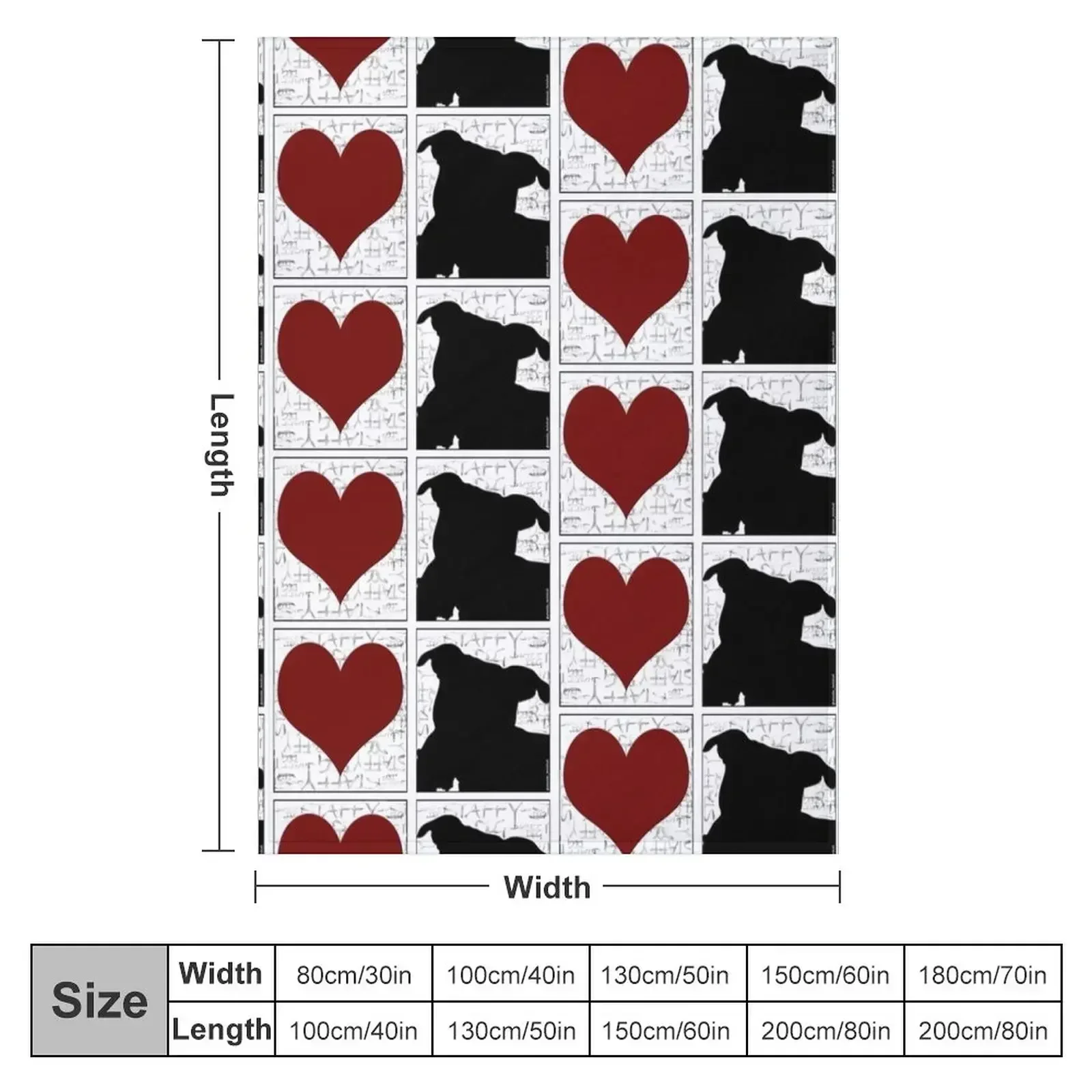 Love Staffy Dogs Throw Blanket couch cozy soft plush fuzzy picnic outdoor blanket