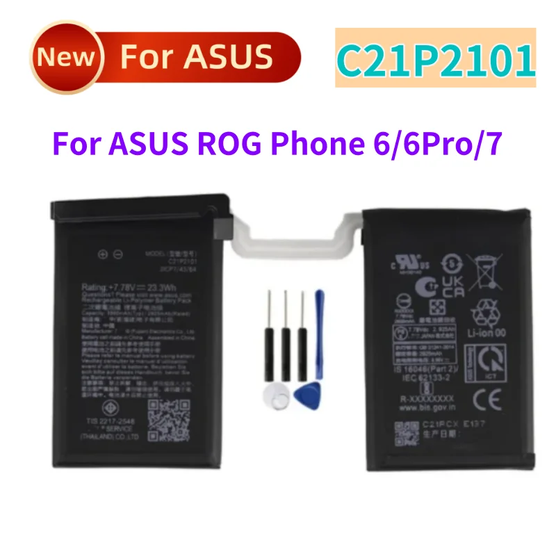 6000mAh C21P2101 Replacement Battery For ASUS ROG Phone 6 Phone 6 Pro Phone 7 Batteries+free tools