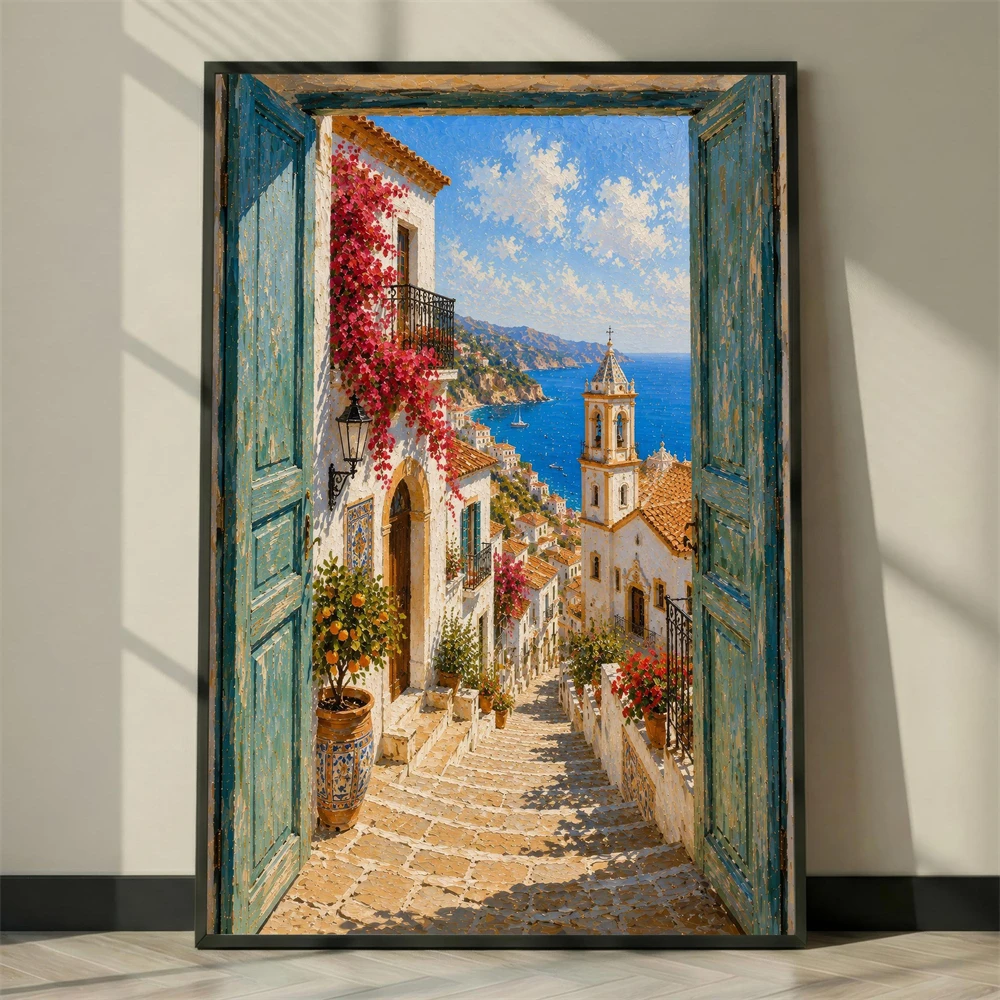 Provence Flower Market Art Print Cute Spring Art Poster French Whimsical Romantic Floral Canvas Painting Decor