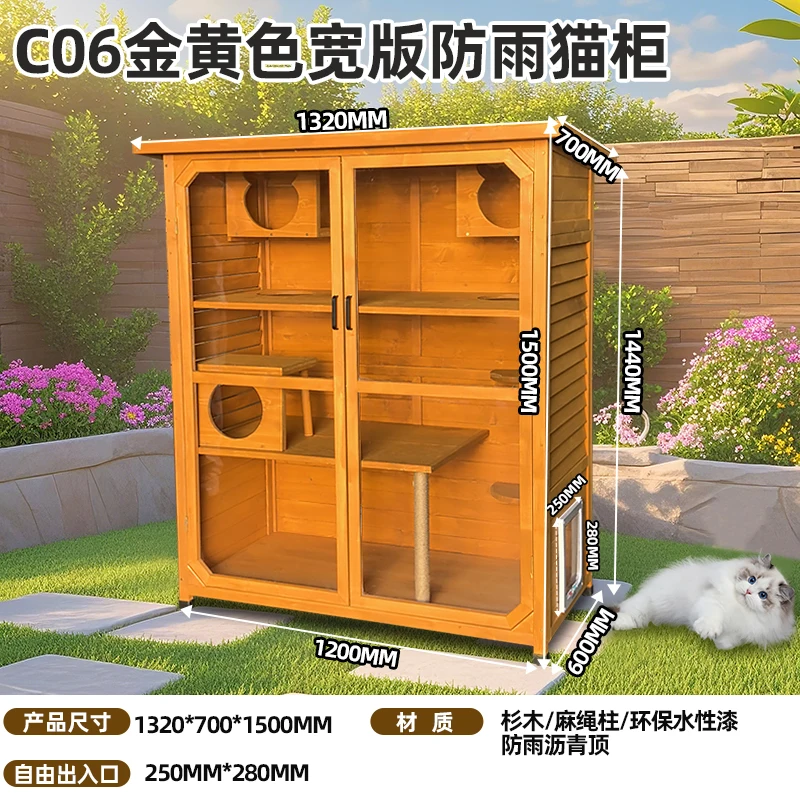 

Cat Villa Solid Wood Indoor Household Multi-storey Large Space Cat Cabinet Cat House Luxury