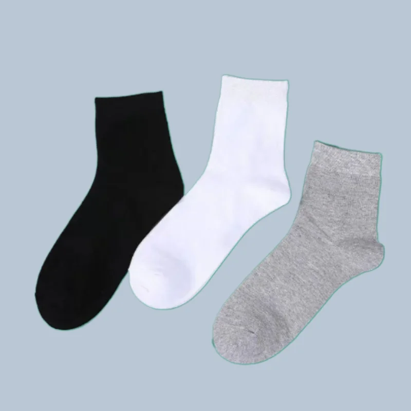 

5/10 Pairs High Quality Men's Black White Gray Business Casual Sock Comfortable Crew Soft Calcetines Breathable Male Socks