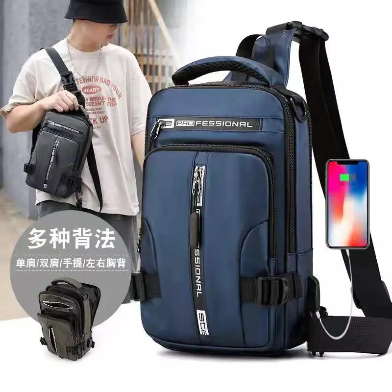 

Men Fashion Multifunction Nylon Waist Shoulder Bag Crossbody Anti Theft Travel Purse Messenger Pouch Pocket Chest Bag For Male