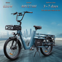 ONESPORT OT01 Electric Bicycle 650W 48V27AH Lithium Battery Storage Basket Ebike Hydraulic Brake 20-inch Tire Snow Electric bike
