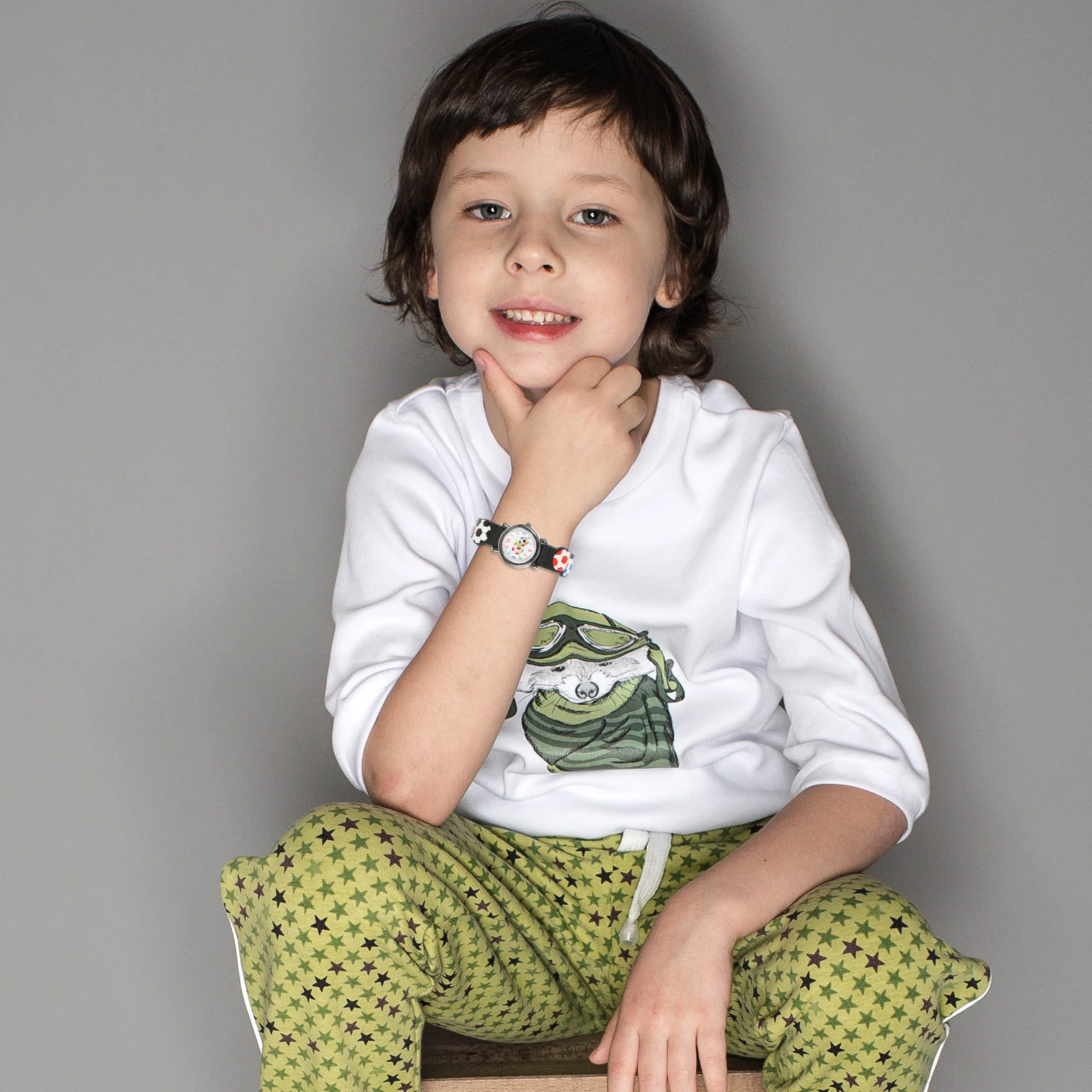 Футбольные часы для детей, мальчиков и девочек, подарки для малышей, аналоговые спортивные часы из нержавеющей стали, мультяшный дизайн, легкое время чтения