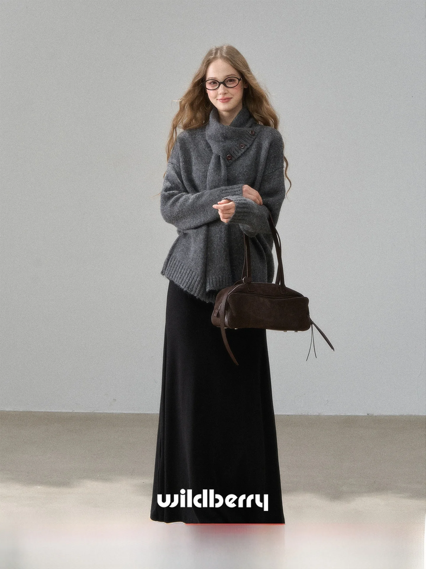 

Ladies' Lazy Sle Sweater irt Versatile All-Match Winter Faion Korean Brand One Small Wild Berry High-End Feeling Top