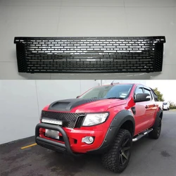 Racing Grills For Ford Wildtrak Ranger T6 2012 2013 2014 Front Grille Radiator Grid Bumper Mas Mesh Cover With LED DRL