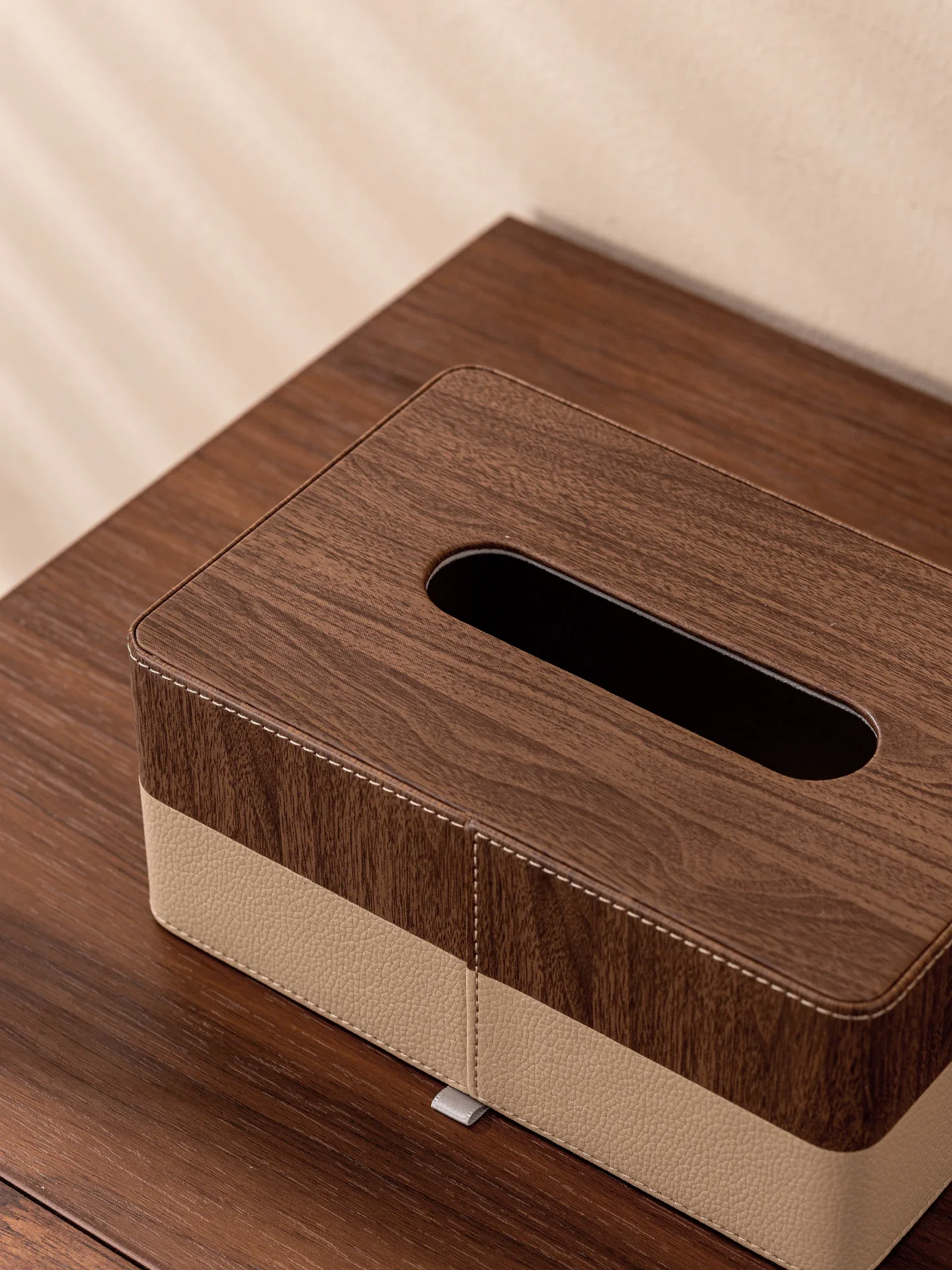 Walnut pattern tissue box, living room light luxury pumping carton