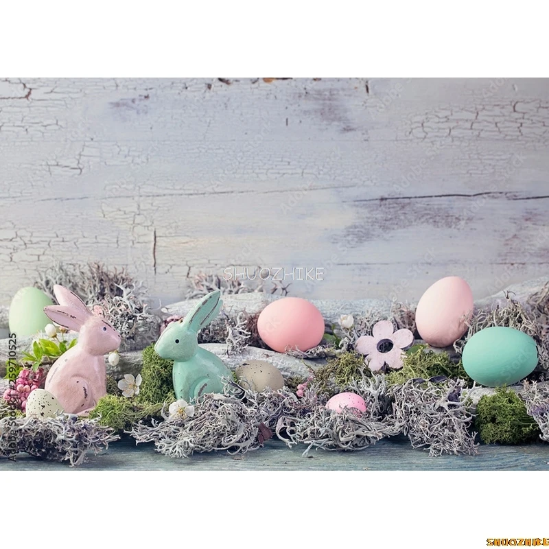 SHUOZHIKE Easter Eggs Photography Backdrops Photo Studio Props Spring Flowers Child Baby Portrait Photo BackdropsFHJ-04