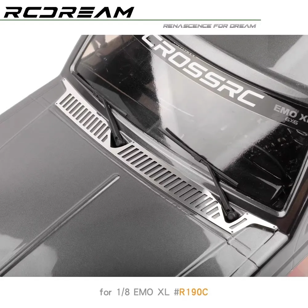 RCDream EMO XL Big Wild Bull parabrisas delantero rejilla de disipación de calor inferior salida de agua de lluvia hoja decorativa de metal #   R190C
