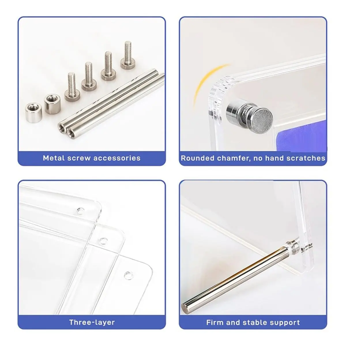 Acrylic Trading Card Display Frame, Desktop Case with Metal Screws, Clear Protector Holder for Collectible Gaming Cards