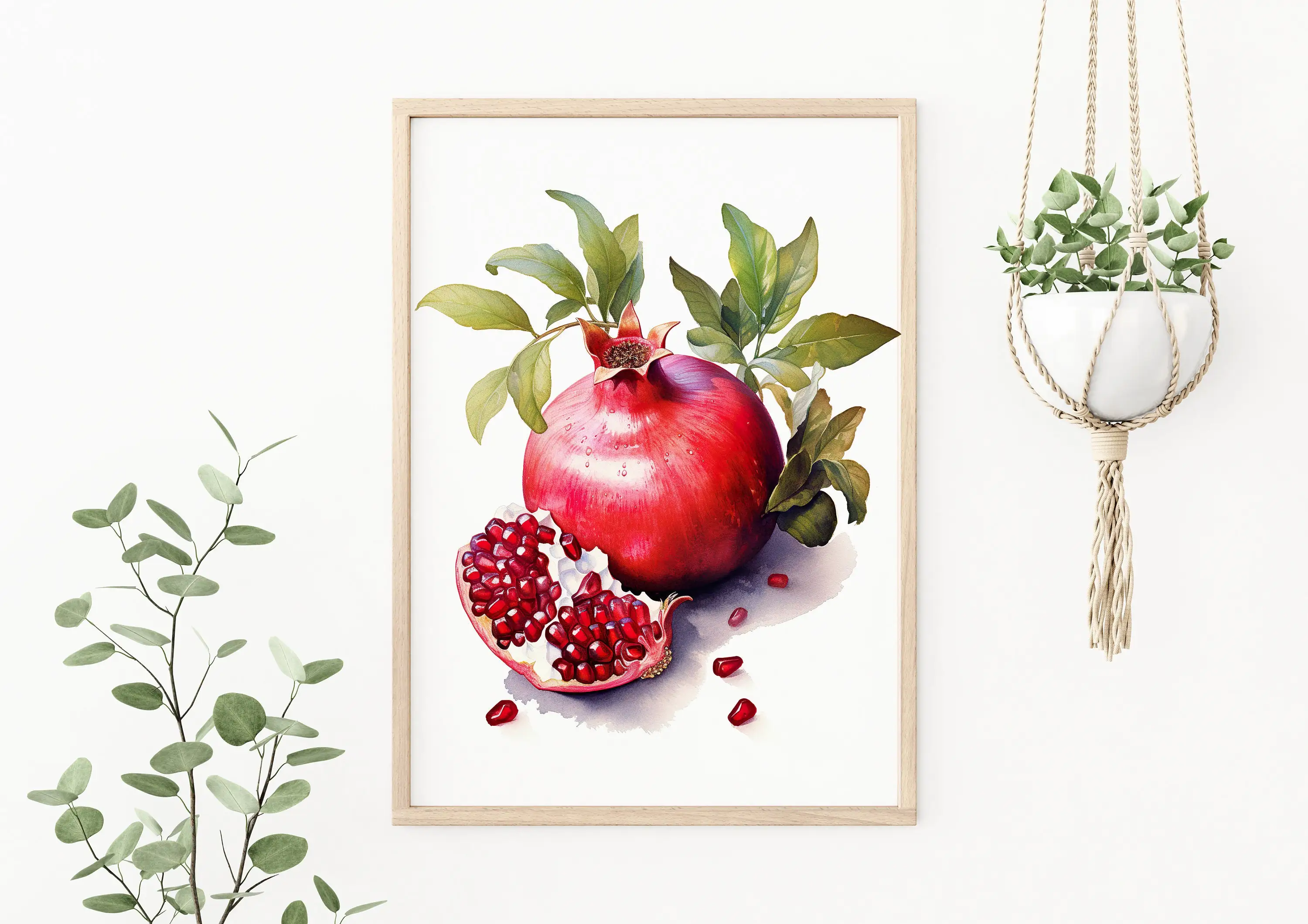 The Mediterranean Fruit Collection Pomegranate Olive Fig Poster Print Wall Art Pictures Canvas Painting Living Room Home Decor