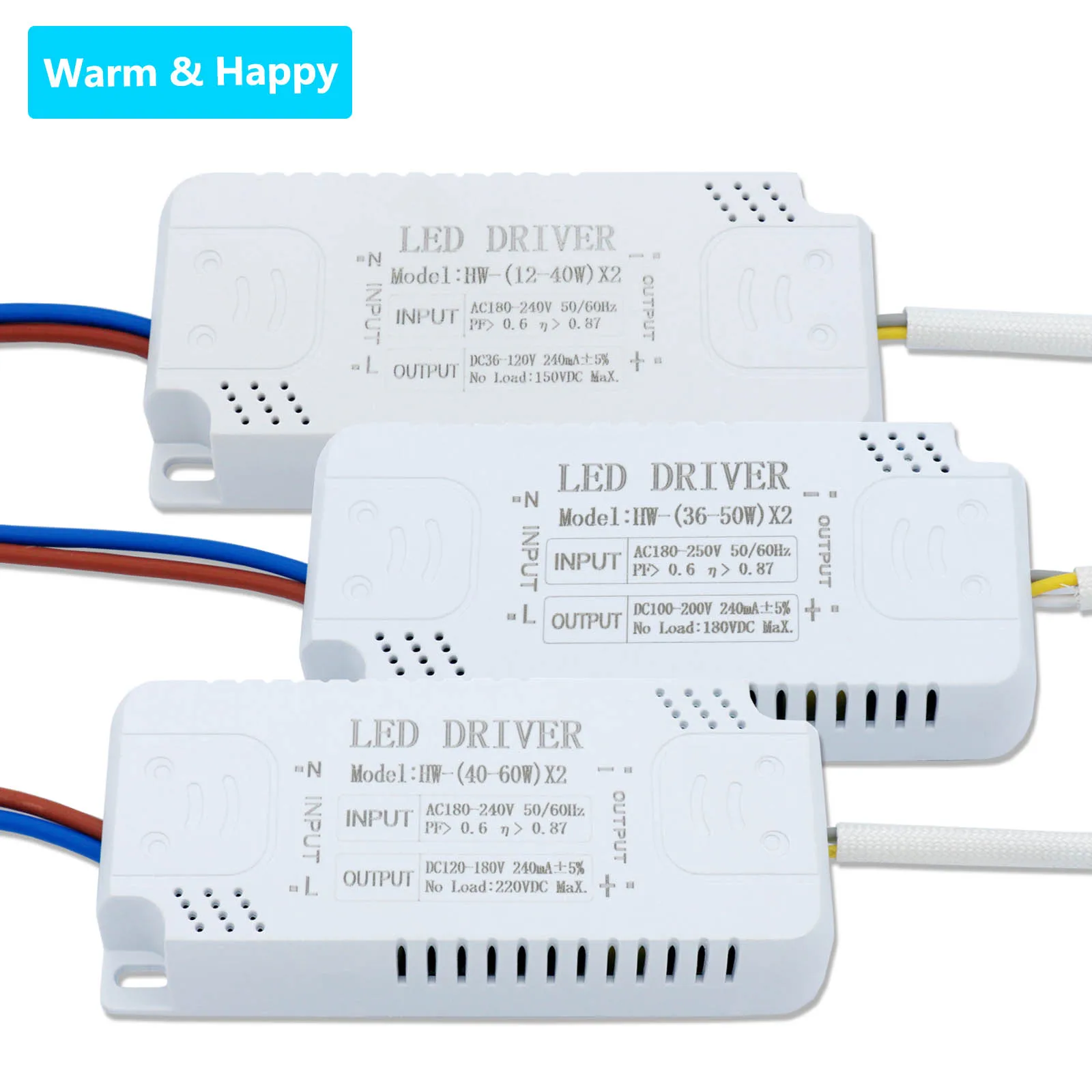 

Transformer to 12-40Wx2/36-50Wx2/40-60Wx2/50-72Wx2/60-80Wx2 240mA LED Dual Color Driver Ceiling Light Ceiling Light Power Supply