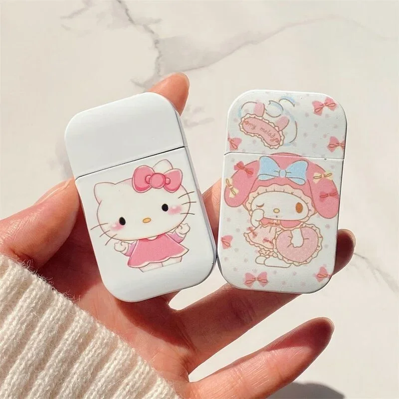 New cute cartoon helloKitty inflatable lighter wholesale windproof Kuromi Melody female boyfriend gift anime