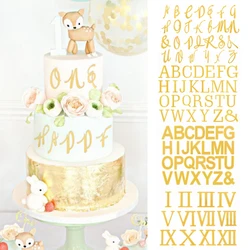 Golden Mirror Acrylic A-Z English Letter Alphabet Cake Decoration DIY Personalise Name Cake Topper Wedding Birthday Party Decor