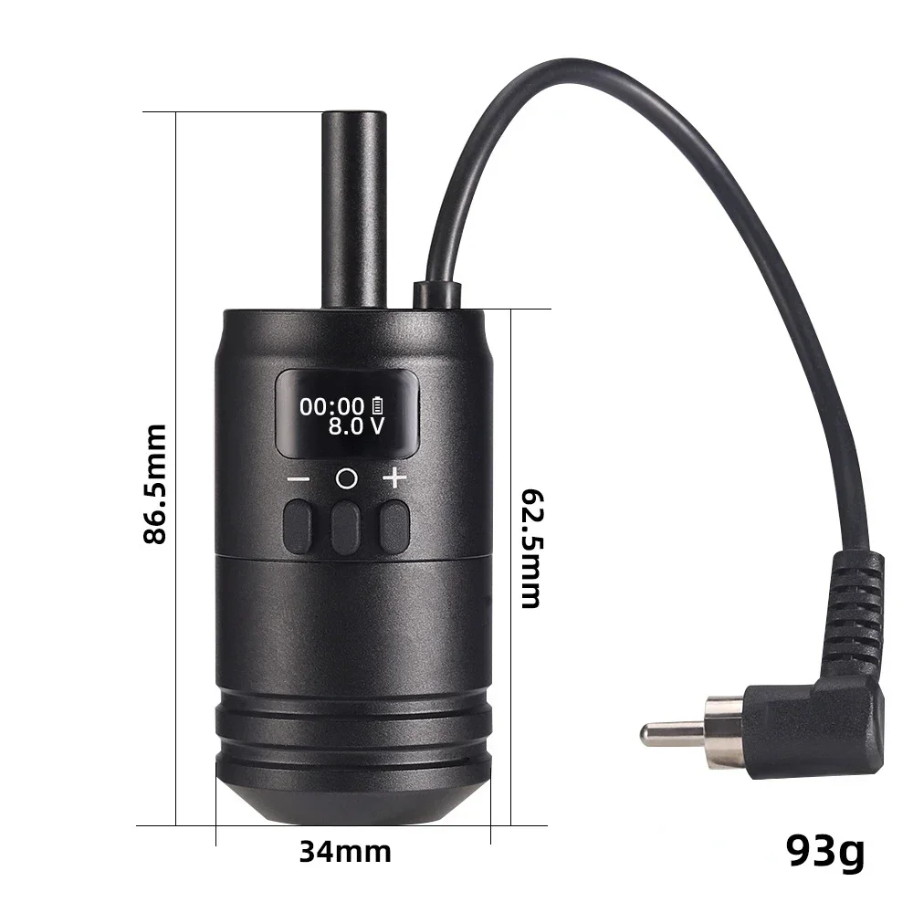 Portable Wireless Tattoo Power Supply Kit 1600mAh Battery Grip Integrated RCA Charging For Tattoo Cartridge Machine Supplies - Image 6