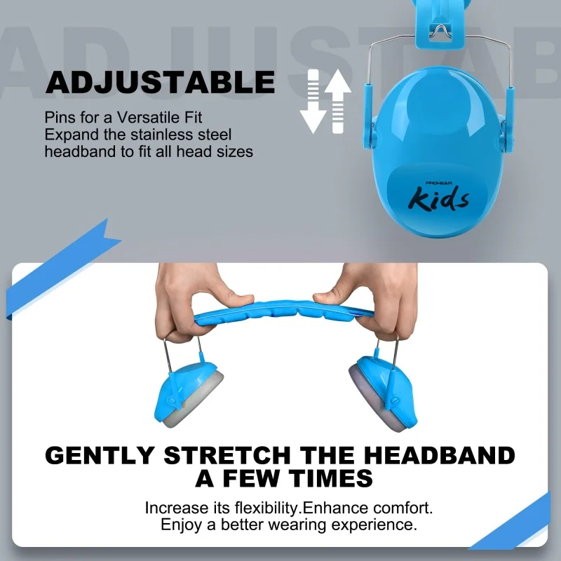 PROHEAR ที่ปิดหูกันหนาวสําหรับเด็ก 2 แพ็คเด็กวัยหัดเดินแบบปรับได้ความปลอดภัยป้องกันการได้ยินเด็กป้องกันหูลดเสียงรบกวนแบบพาสซีฟ