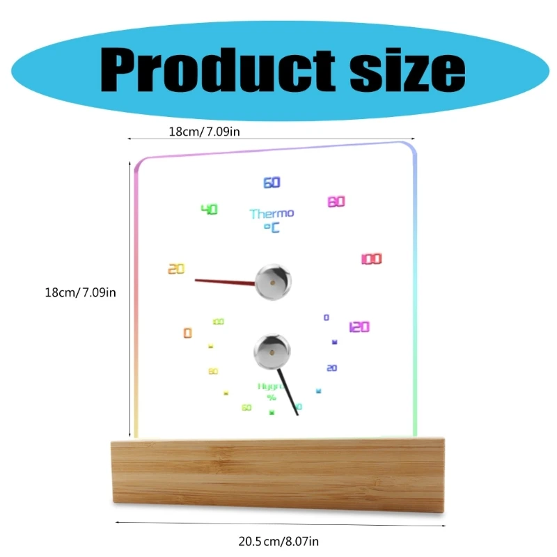 Thermometers Hygrometer Temperature Humidity Measuring Meter with Light 517A