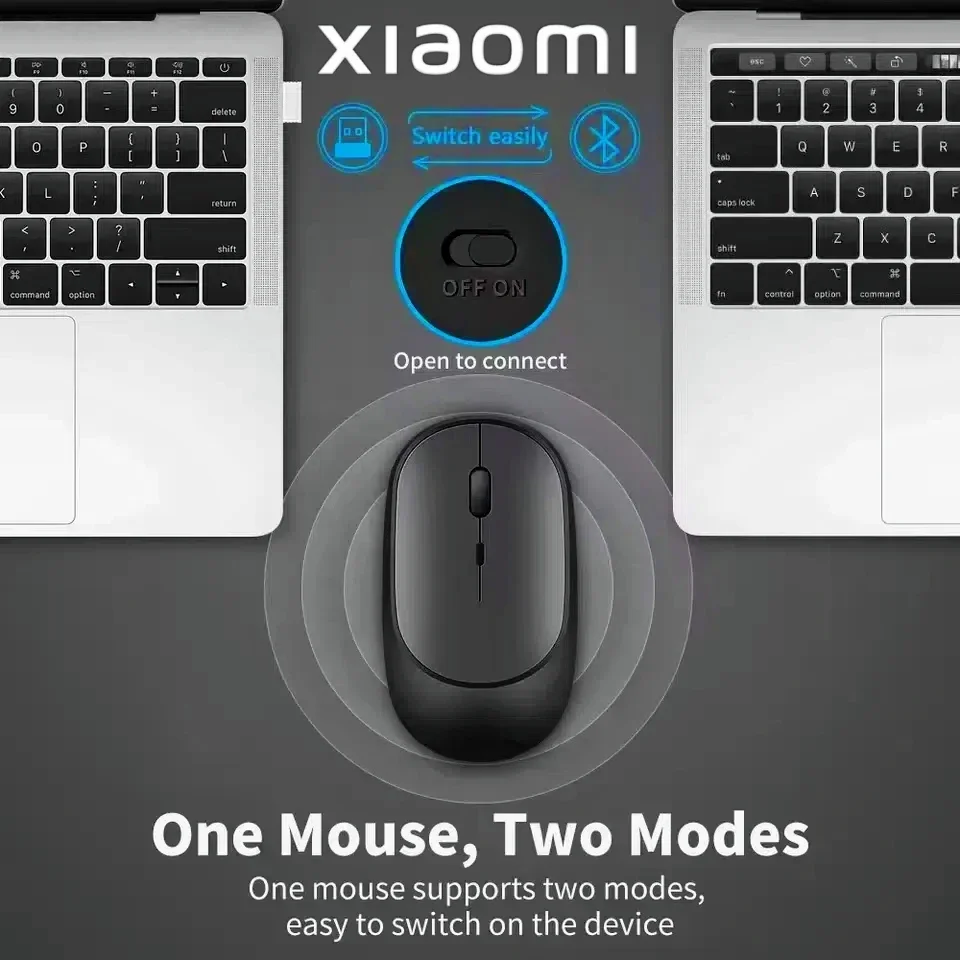 Xiaomi Silent Bluetooth Mouse Ultra Thin Dual Mode แนวตั้งตามหลักสรีรศาสตร์ช่วยลดอาการปวดข้อมือแบบชาร์จไฟได้ 1600DPI Office Essential
