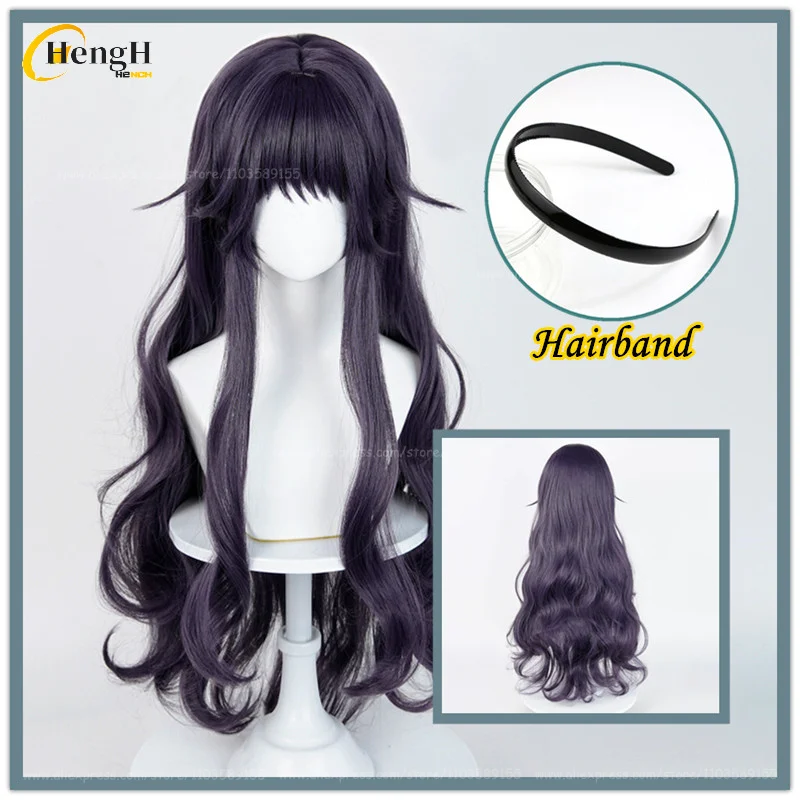 

In Stock Anime Waguri Kaoruko Long 90cm Purple Grey Curly Synthetic Hair Heat Resistant Hair Halloween Party Cosplay Anime Wigs
