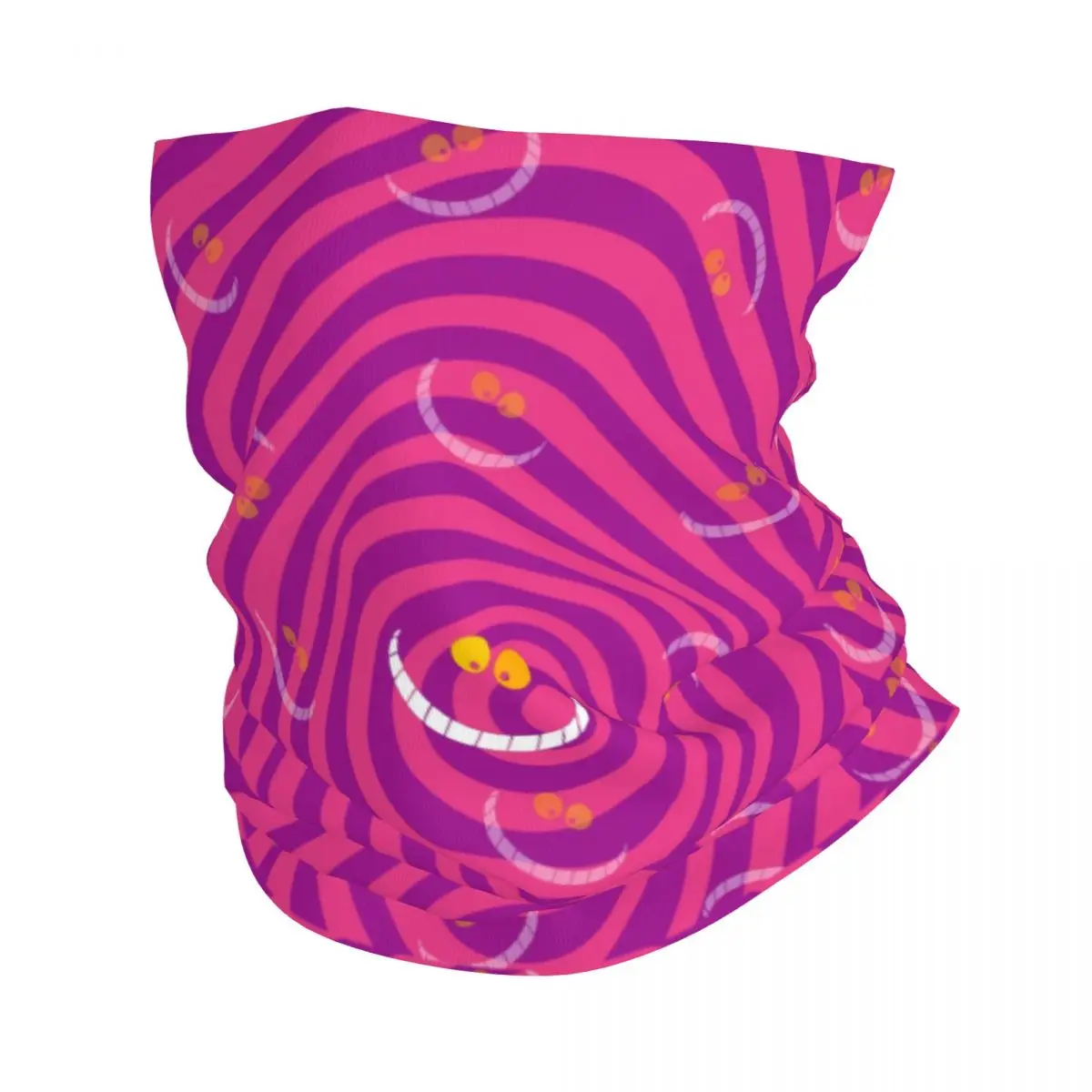 

Custom Cheshire Cat Pattern Bandana Neck Warmer Men Women Winter Hiking Ski Scarf Gaiter Alice In Wonderland Face Cover