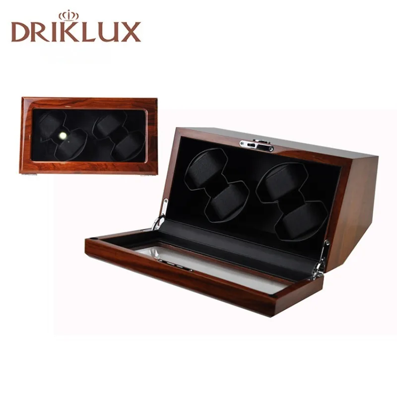 

Silent Automatic Watch Winder with Zero Magnetism Wooden Mechanical Watch Box Organizer for Men Rotating Display Case 4 Slots