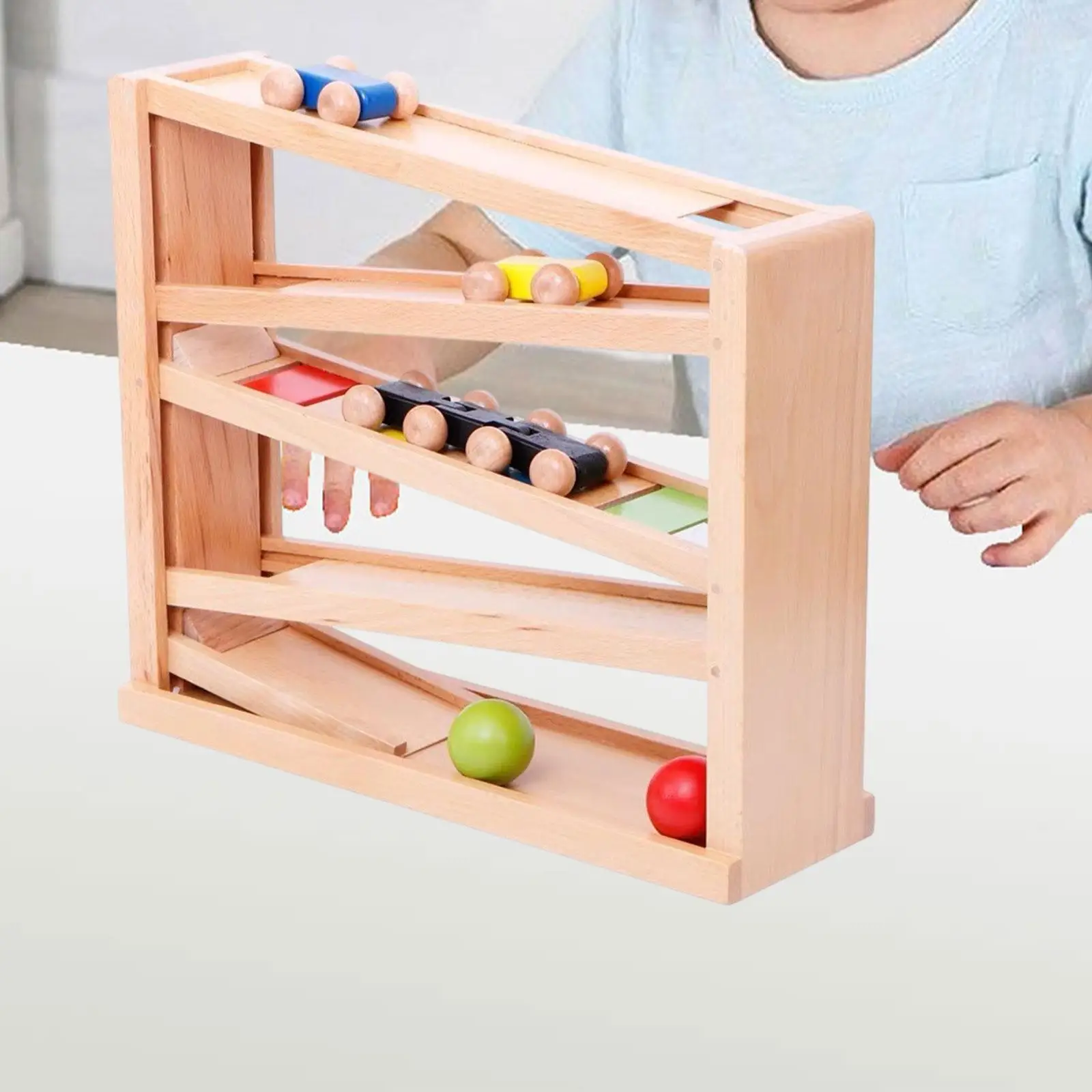

Wooden Ramp Racer Birthday Gifts Ball Drop Toy for 3+ Years Old Holidays
