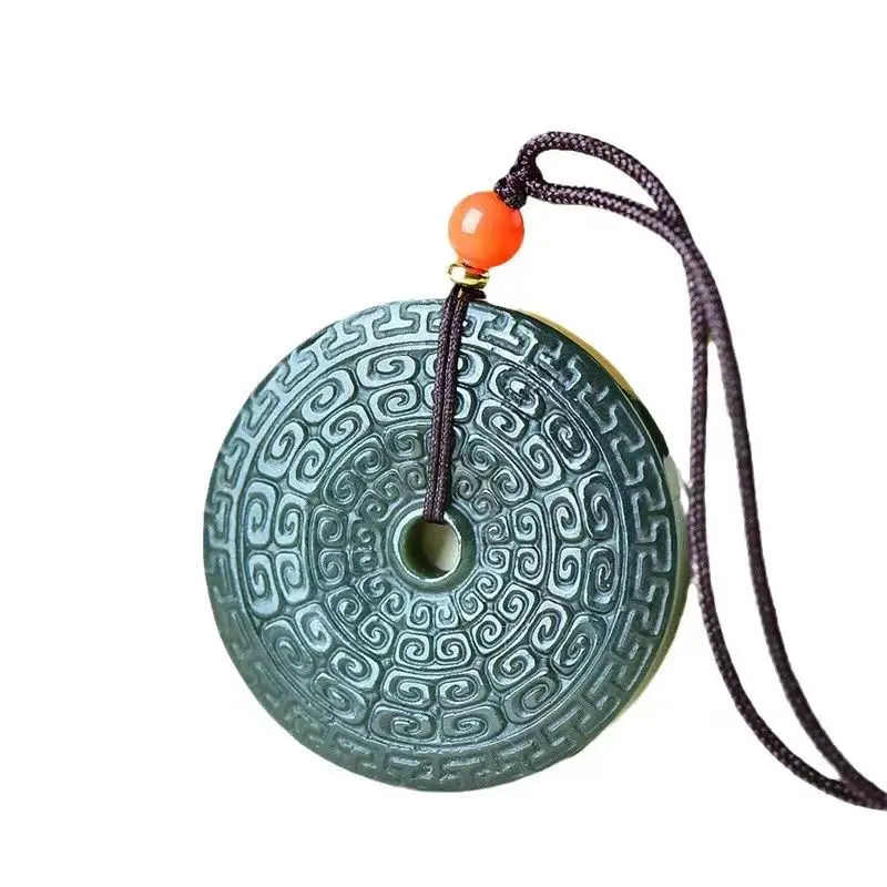 

Ping An Buckle Engraving Hanging Ping An Ring Jade Hanging Necklace