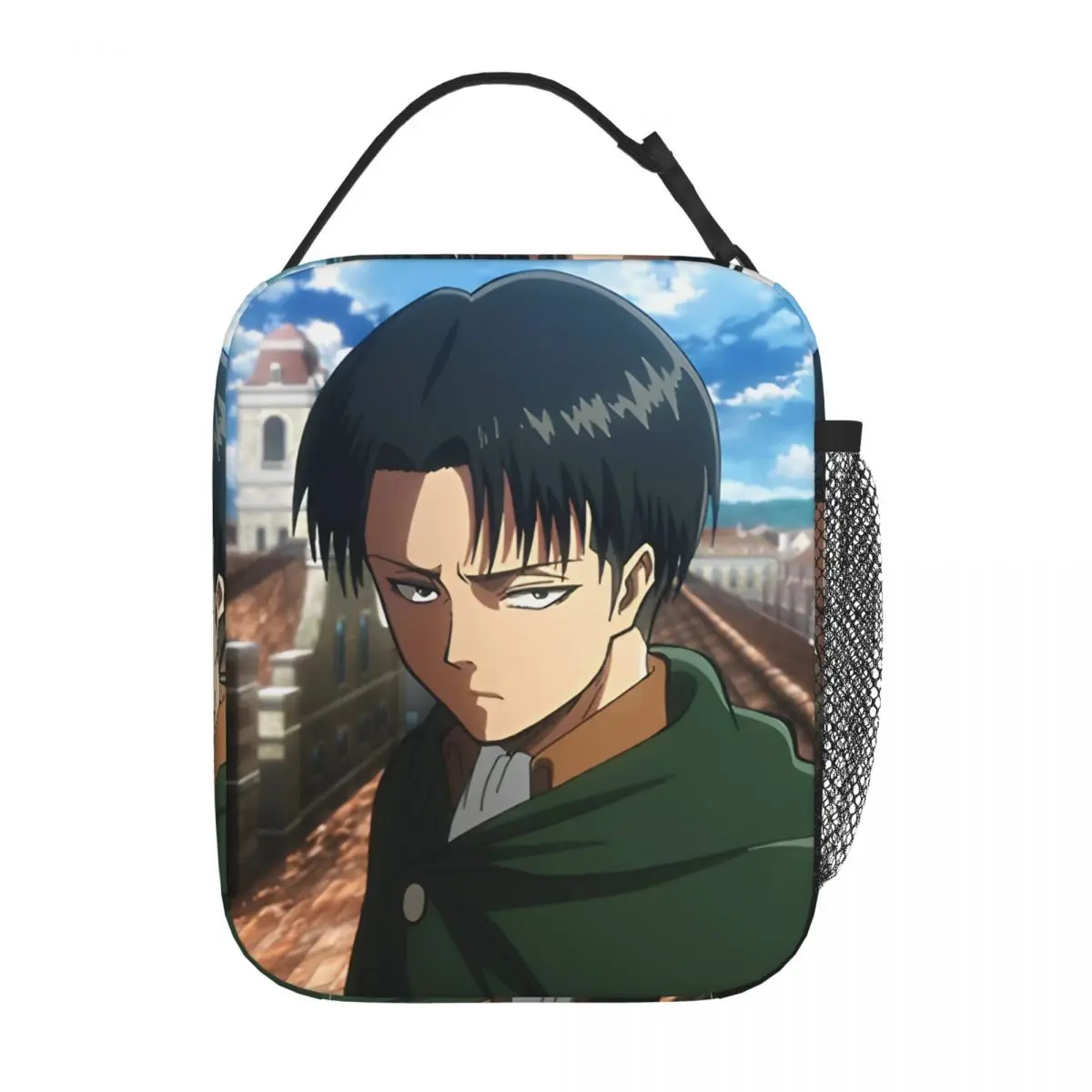 Manga Levi Ackerman Insulated Lunch Bag Portable AOT Meal Container Cooler Bag Tote Lunch Box School Outdoor Girl Boy