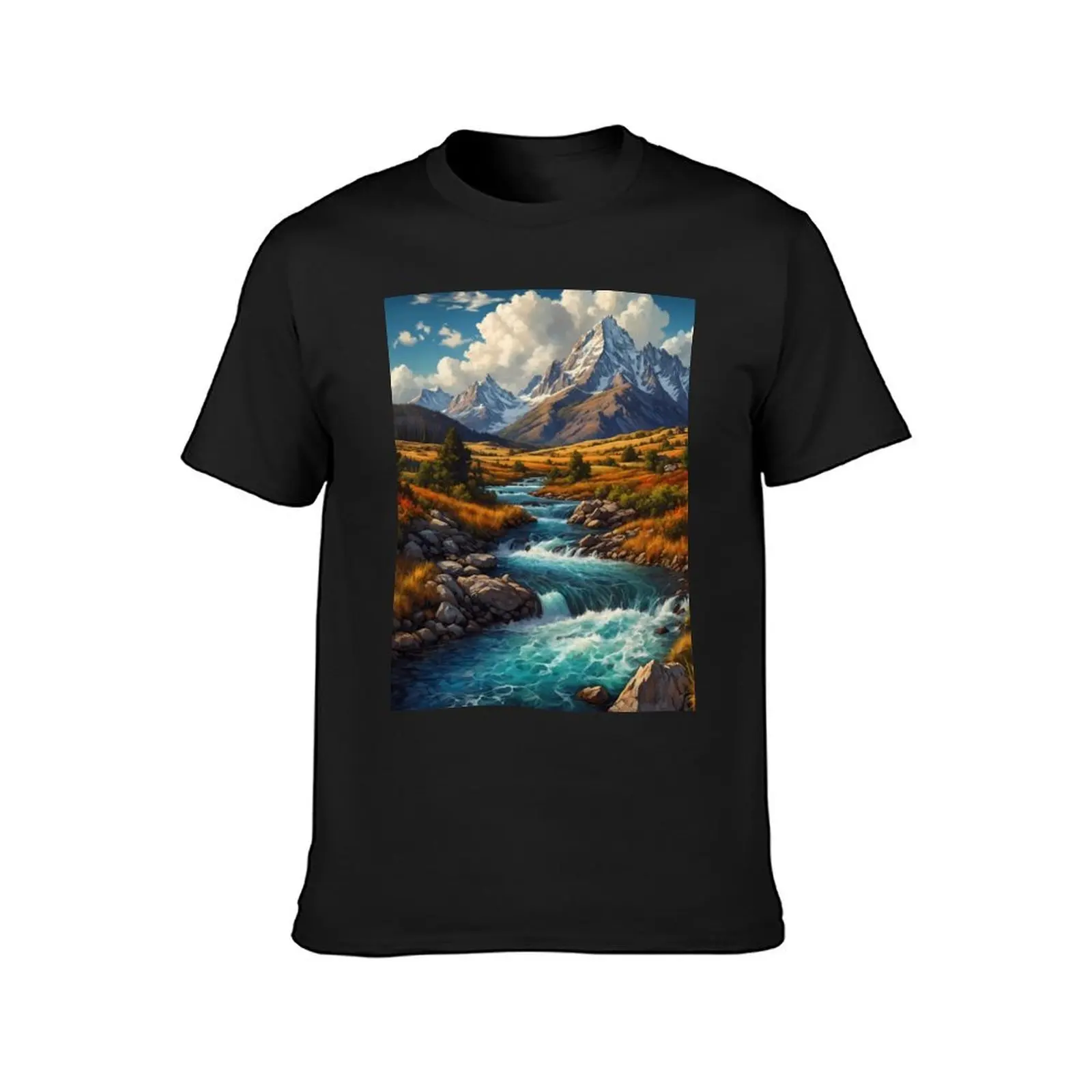 Majestic Mountain Stream at Dusk T-Shirt boys whites new edition plain white t shirts men