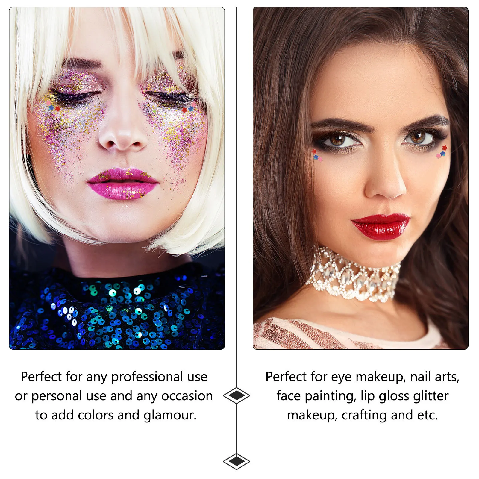 

1Set Eye Makeup Sequins High Quality Shining Metal Iridescent Luster Safe Skin Festival Party Night Out Daily Use