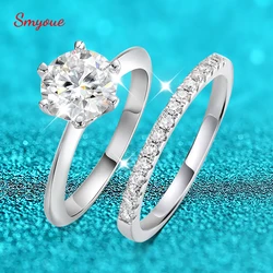 Smyoue 0.23-2CTTW Full Moissanite Wedding Rings for Women Sets Couple Rings 100% 925 Sterling Silver Top Quality Jewelry