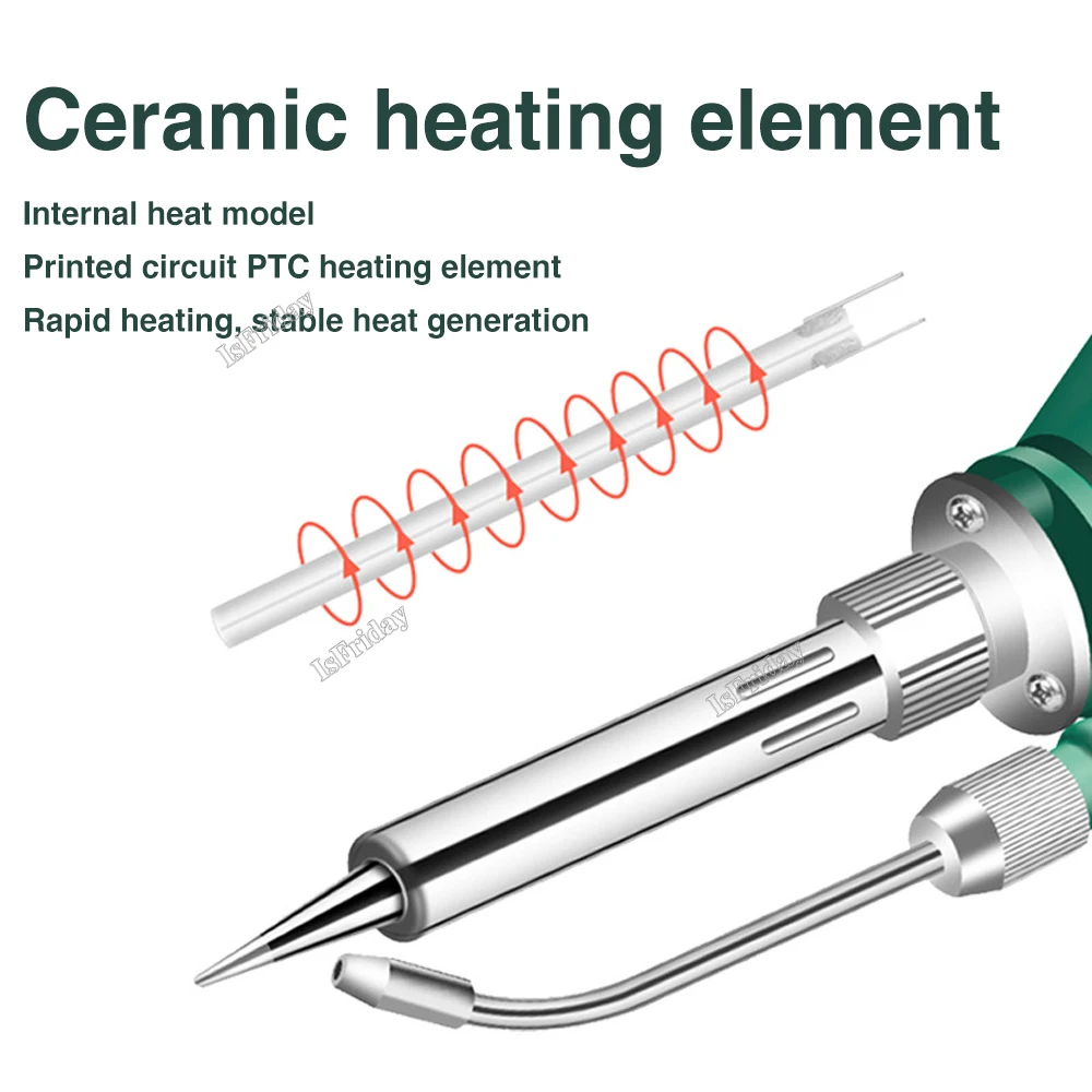 Imagem -05 - Ferro de Solda à Mão com Suporte Removível do Fio da Solda Pistola Elétrica do Soldador da Lata Soldadura Ferramentas do Reparo do Aquecimento Auto Enviar
