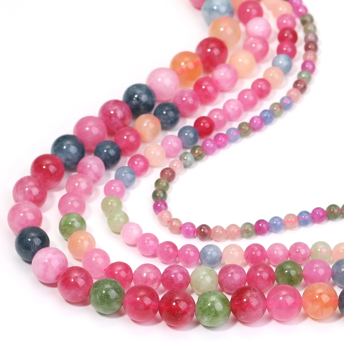 

4/6/8/10 мм бусины из драгоценных камней, конфеты, турмалин, бусины, свободная прокладка, браслет из бисера «сделай сам», ожерелье, очаровательные ювелирные аксессуары, турмалина