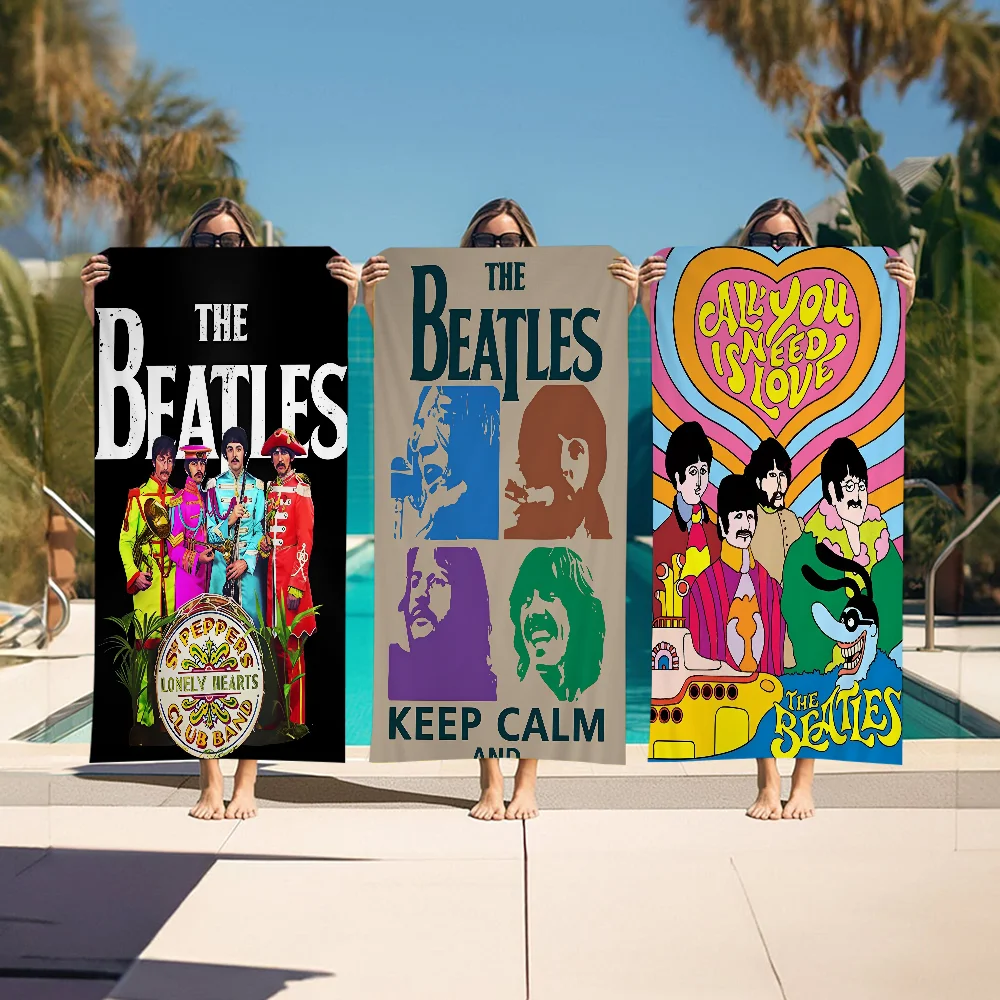 B-Beatles Rock Band Microfiber Printed Beach Towel Mountain Climbing Yoga Beach Swimming Running Absorbent Soft Towel