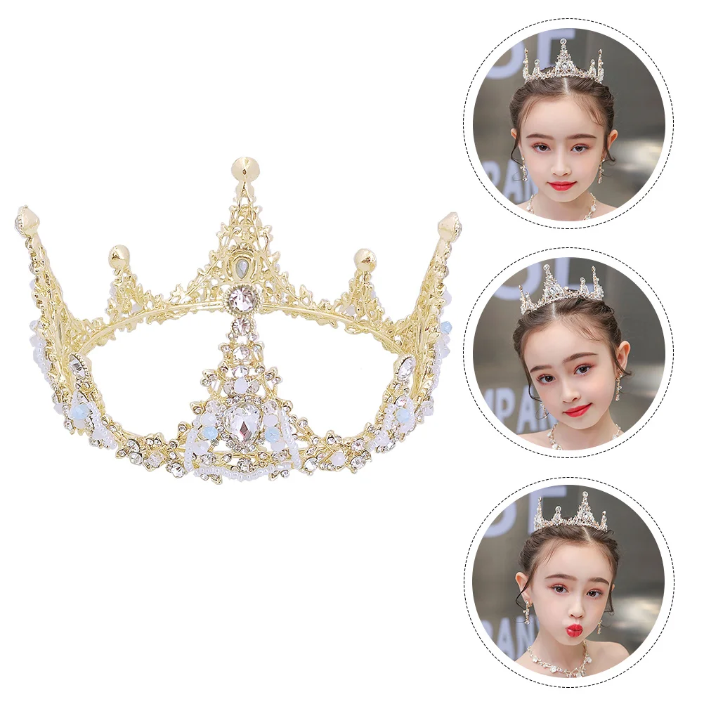 

Children Crown Headdress Rhinestone Alloy Headb Fashion Hair Bride Hairstyle Tool Birthday Party Accessories