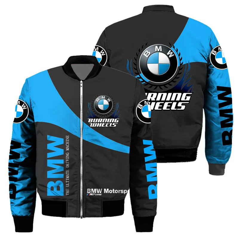 2025 New Thickened BMW Logo Jacket Full Zip Super Handsome Racing Wear BMW Leisure Outdoor Oversized Coat Men's Winter Jacket