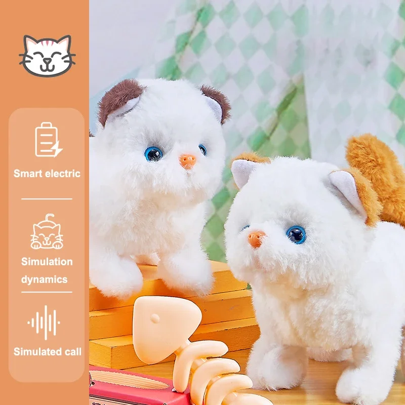 New 13PCS Boxed Electronic Plush Pet Cat Toy Set Children\'s Simulation Electric Plush Kitten Toy Children\'s Birthday Gift