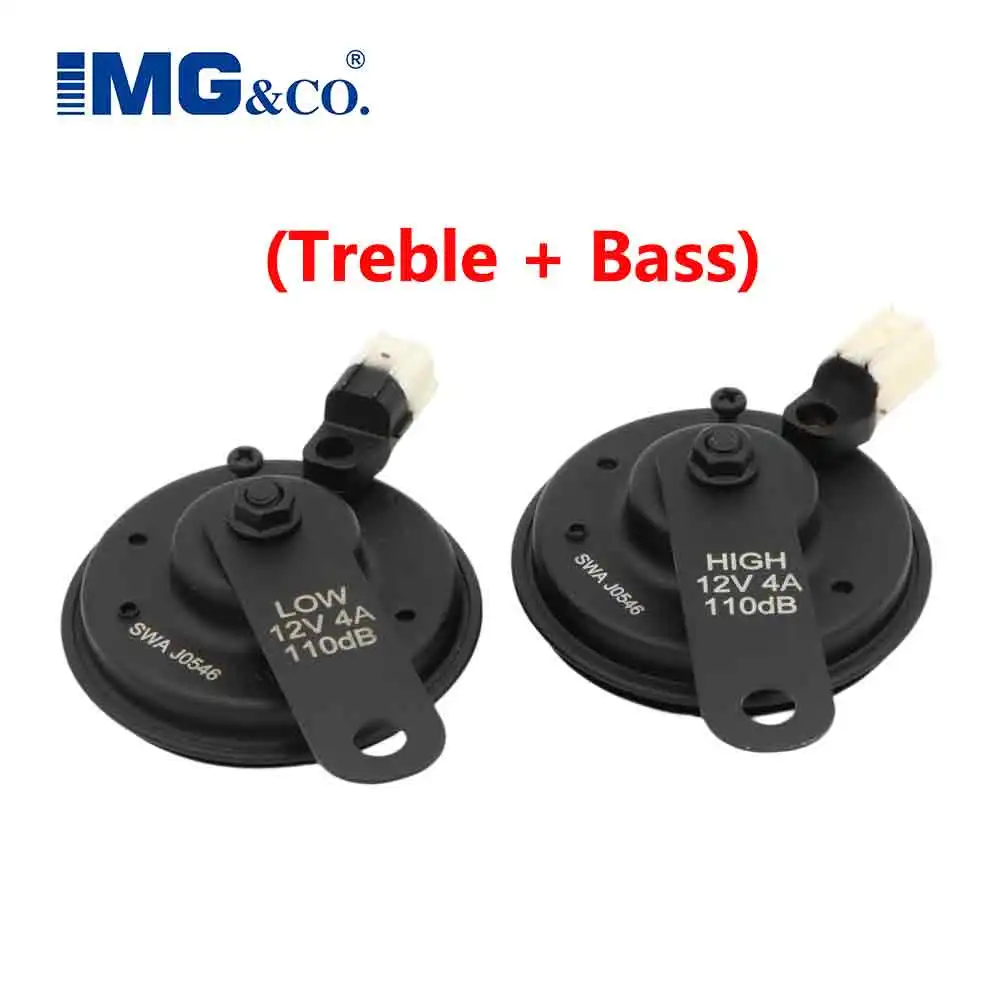 Universal Car Electric Horn Kit 12V 4A 110dB Waterproof Round Tweeter Tweeter For Japanese, American, German Packaging: 2pcs