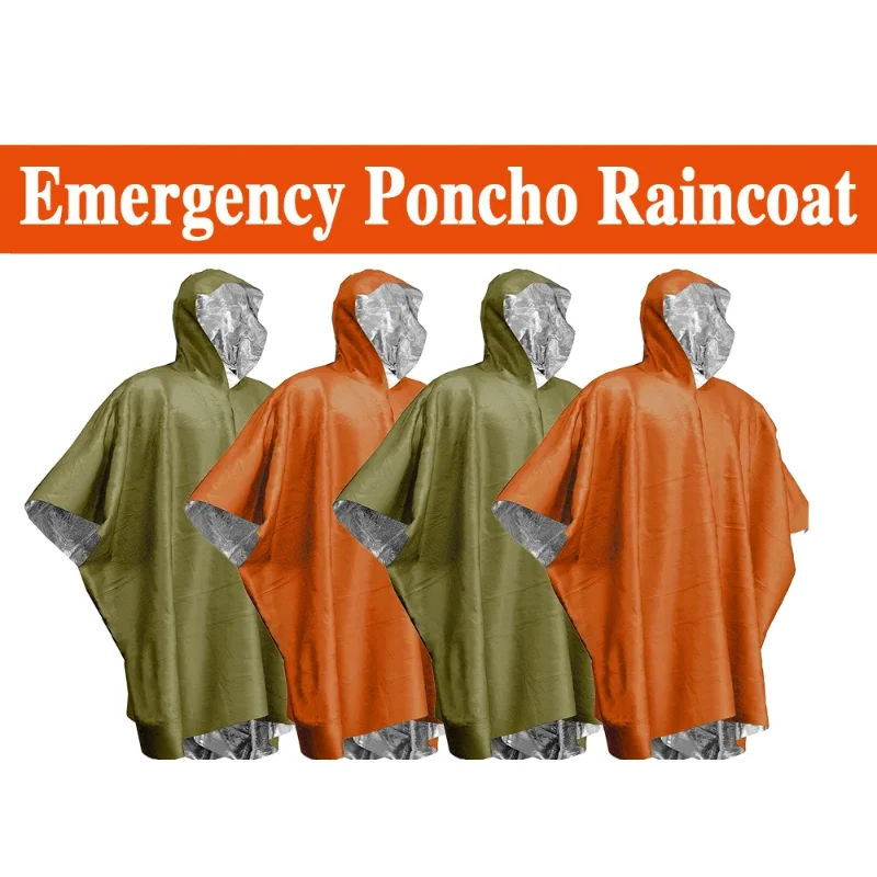 3 In 1 กลางแจ้งทหารเสื้อกันฝน Hooded กันน้ํา Rain Poncho รถจักรยานยนต์ Rain Cover Camping Hiking Travel ชุดกันฝนเต็นท์