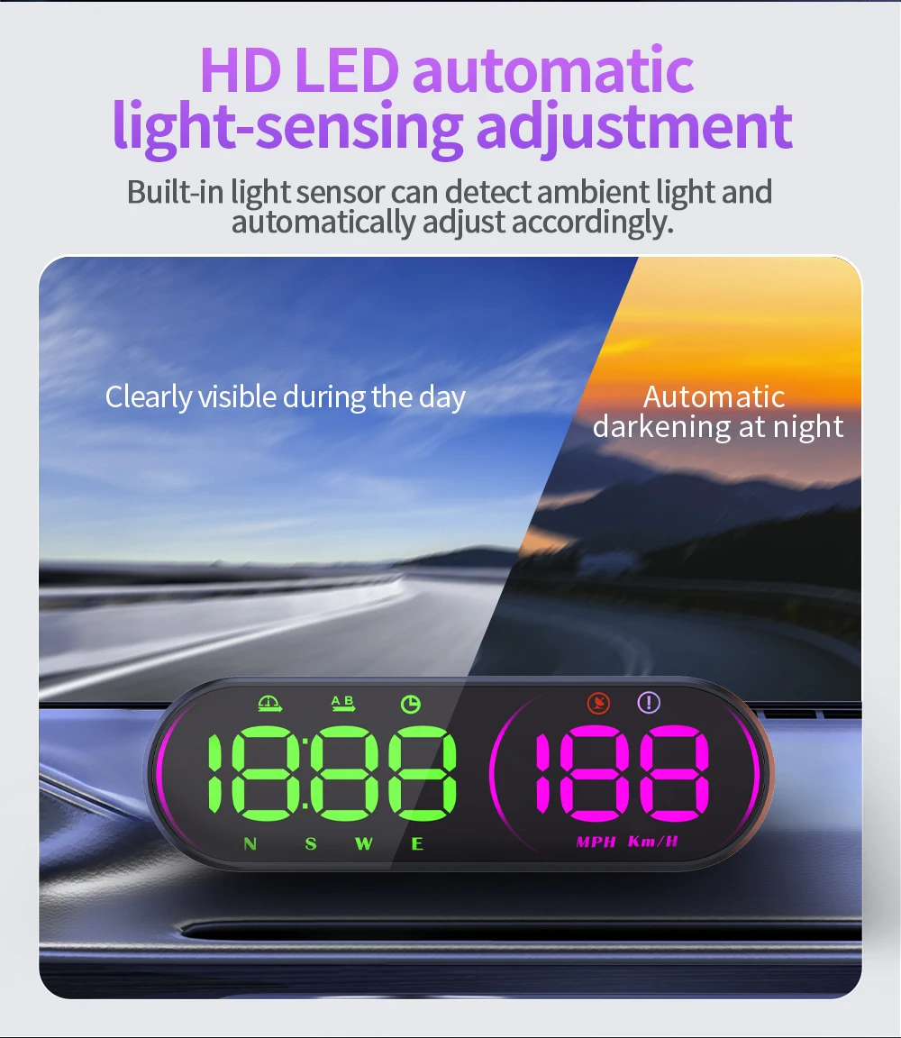 G26 Head-up-Display (HUD) Auto-GPS-LED-Smart-Digital-Tachometer KM/H MPH Übergeschwindigkeitswarnung für LKW SUV Motorrad Zubehör – Detail 9