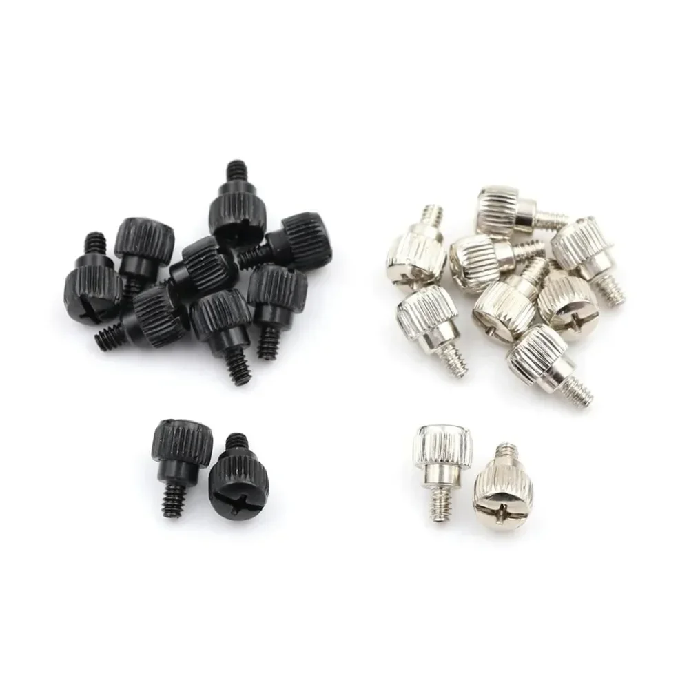 جيد 10 قطعة 14x9 مللي متر حالة الكمبيوتر الإبهام مسامير أسود/النيكل يدويا تشديد المقبس رئيس أداة جديد