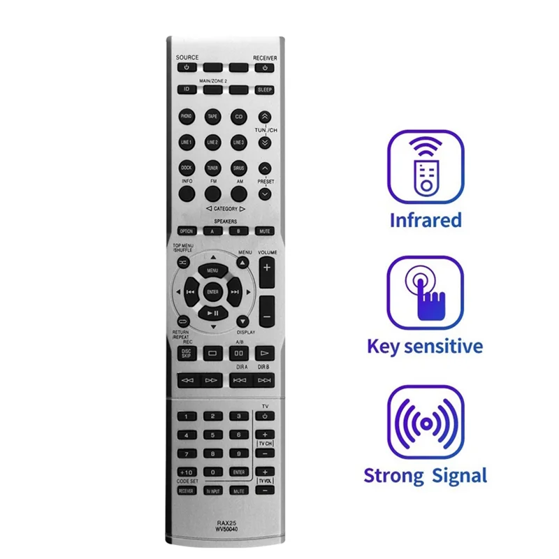 RAX25 WV50040 Replace Remote Control for Yamaha Audio Receiver R-S500 R-S700 R-S500BL R-S700BL RS500 RS700 RS500BL