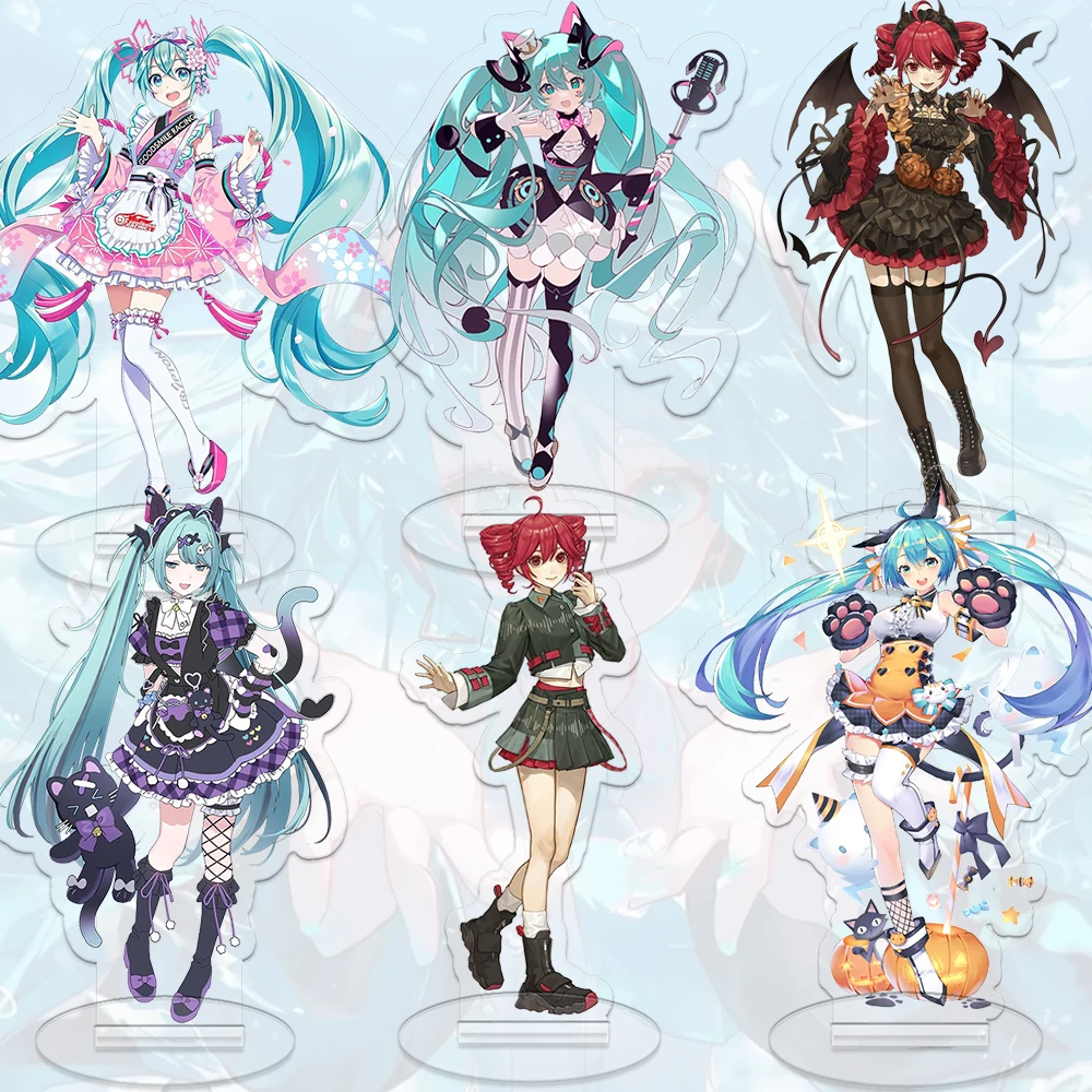 

Kawaii Хацунэ Мику, знак-стойка, аниме, студенческая комната, коллекционная фигурка, модель, мультяшные настольные украшения, украшение для девушки, подарок на день рождения