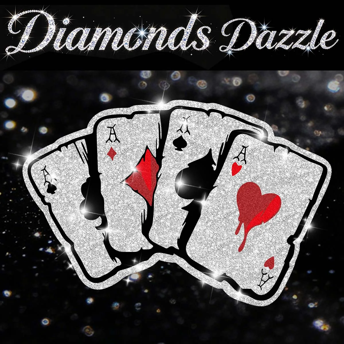 Diamond Dazzle Pegatinas Personalizadas de Póker para Motocicleta, Calcomanías Decorativas de Vinilo para Casco, Maletas Laterales, Carrocería y Accesorios de Moto