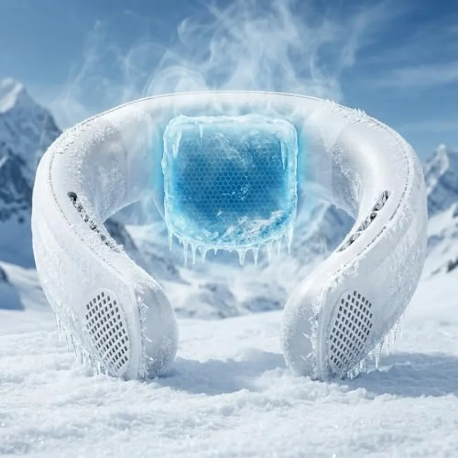 

Neck Air Conditioner with Semiconductor Cooling Plate, 7000mAh Rechargeable Wearable Neck Fan with 3 Speeds, 0.79 lb Lightweigh