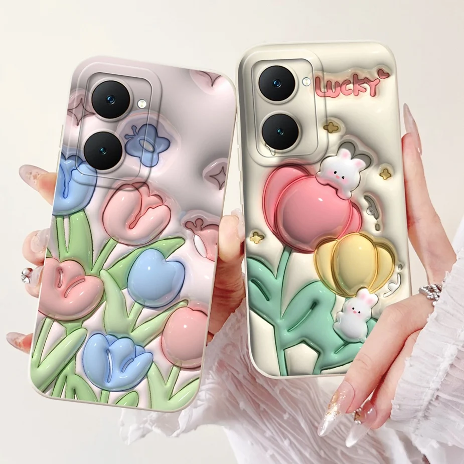 For Vivo Y28s Case Vivo Y03 Y03t V2332 Popular Cartoon Cover Soft Silicone Case For Vivo Y18 Y18i Y18e Y18t VivoY03 t Cover Bags