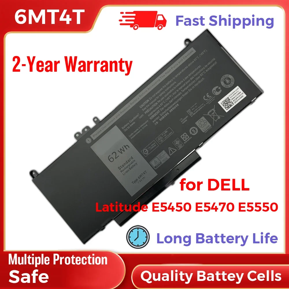 62wh 6mt 4T Reserve Back-Up Vervangende Laptop Batterij Voor Dell Latitude E5470 Latitude E5550 7.6V Lange Batterijduur