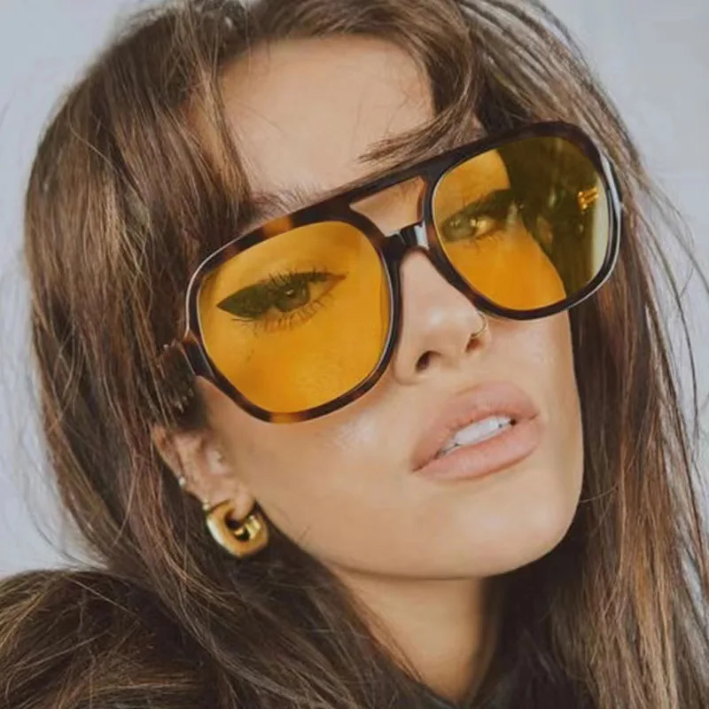 Large Frame Pilot Sun Glasses Women Men Retro Trend Exquisite Sunglasses Daily Leisure Shades Lady Man Protective Glasses UV400
